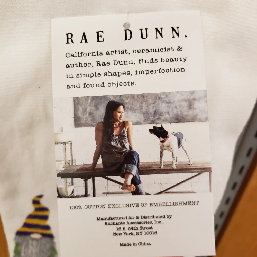 Rae Dunn FAMILY Gnomes Kitchen Towels Set of 2 NWT